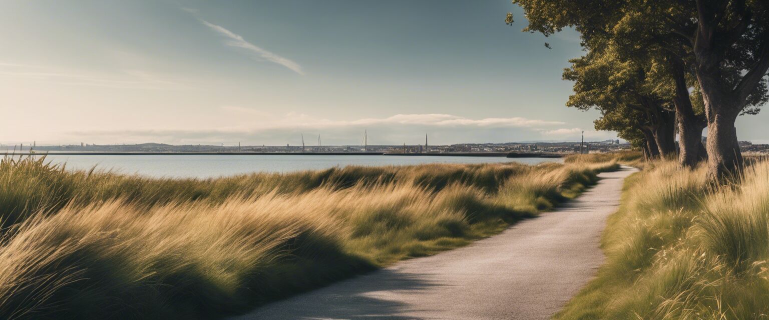 Cycling along Dublin Bay